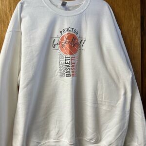 White Basketball Graphic Sweatshirt